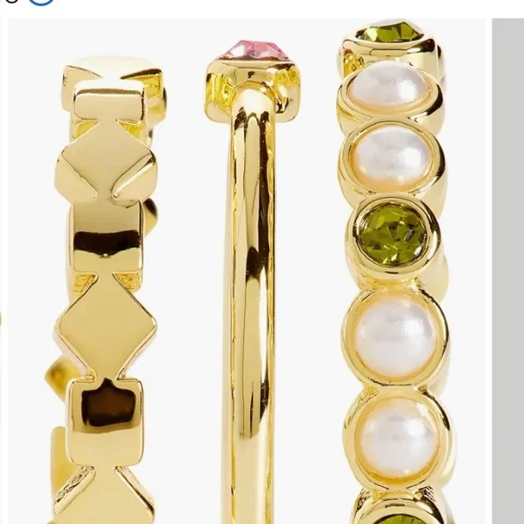 Madewell Set of Three Faux Pearl & Gem
Stackable Rings NWT Size 8 - Picture 4 of 9